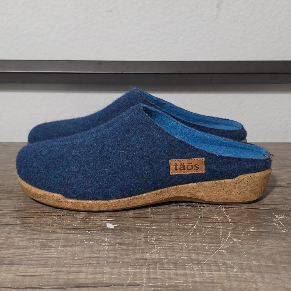 Taos Woollery Women's Slip-On Clogs Mules Shoes Size 37 (6-6.5) Blue